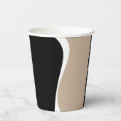 シンプル波2 – トープ、白黒 紙コップ (裏面)