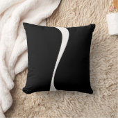 シンプル波2 – 白黒 クッション (ブランケット)