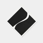 シンプル波2 – 白黒 スタンダードカクテルナプキン (角)