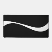 シンプル波2 – 白黒 デスクマット (正面)