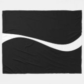シンプル波2 – 白黒 フリースブランケット (正面(横))