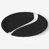 シンプル波2 – 白黒 ペーパープレート (アングル)