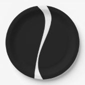 シンプル波2 – 白黒 ペーパープレート (正面)