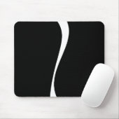 シンプル波2 – 白黒 マウスパッド (マウス)