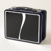 シンプル波2 – 白黒 メタルランチボックス (裏面)