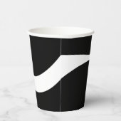 シンプル波2 – 白黒 紙コップ (右)