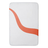 シンプル波3 – オレンジと白 バスマット (正面縦)