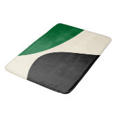シンプル波4の緑、クリーム、黒 バスマット (アングル)