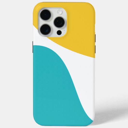 シンプル波4 -ターコイズと黄色 Case-Mate iPhoneケース (裏面)