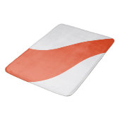 シンプル波 – オレンジと白 バスマット (アングル)