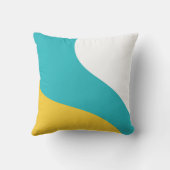 シンプル波 – ターコイズと黄 クッション (裏面)