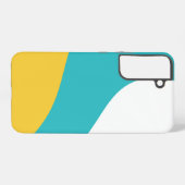 シンプル波 – ターコイズと黄 SAMSUNG GALAXYケース (裏面横)