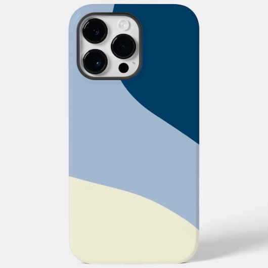 シンプル波 – ダークブルー、ライトブルー、クリーム Case-Mate iPhoneケース (裏面)