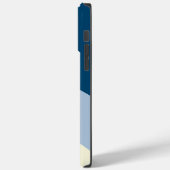 シンプル波 – ダークブルー、ライトブルー、クリーム Case-Mate iPhoneケース (裏面 / 左)