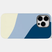 シンプル波 – ダークブルー、ライトブルー、クリーム Case-Mate iPhoneケース (裏面 (横))