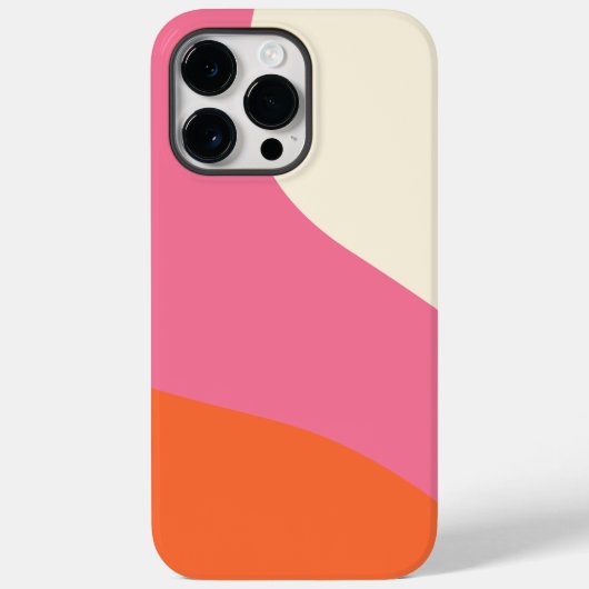 シンプル波 – ピンク、オレンジ、クリーム Case-Mate iPhoneケース (裏面)