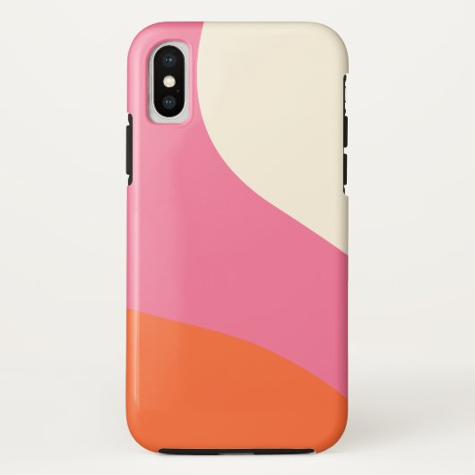 シンプル波 – ピンク、オレンジ、クリーム Case-Mate iPhoneケース (裏面)