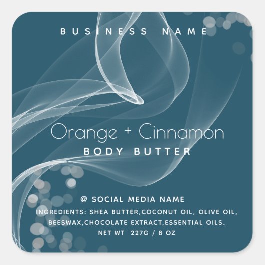 シンプル波《写真》ぼけ味モダンタイポグラフィ製品 スクエアシール (正面)