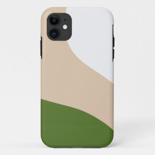 シンプル波 – 白、砂、パームグリーン iPhone 11 ケース