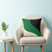 シンプル波 – 緑、クリーム、黒 クッション (椅子)