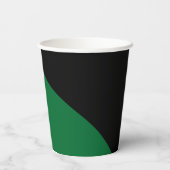 シンプル波 – 緑、クリーム、黒 紙コップ (裏面)