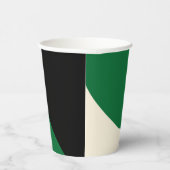シンプル波 – 緑、クリーム、黒 紙コップ (右)