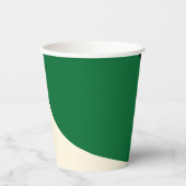 シンプル波 – 緑、クリーム、黒 紙コップ (正面)