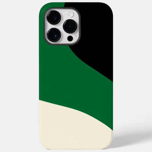 シンプル波 – 緑、クリーム、黒 Case-Mate iPhoneケース (裏面)