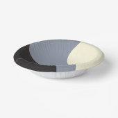 シンプル波 – 黒、グレー、クリーム ペーパーボウル (傾斜あり)