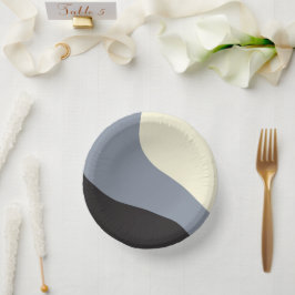 シンプル波 – 黒、グレー、クリーム ペーパーボウル