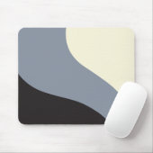 シンプル波 – 黒、グレー、クリーム マウスパッド (マウス)