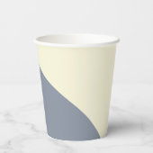 シンプル波 – 黒、グレー、クリーム 紙コップ (裏面)