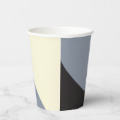 シンプル波 – 黒、グレー、クリーム 紙コップ (右)