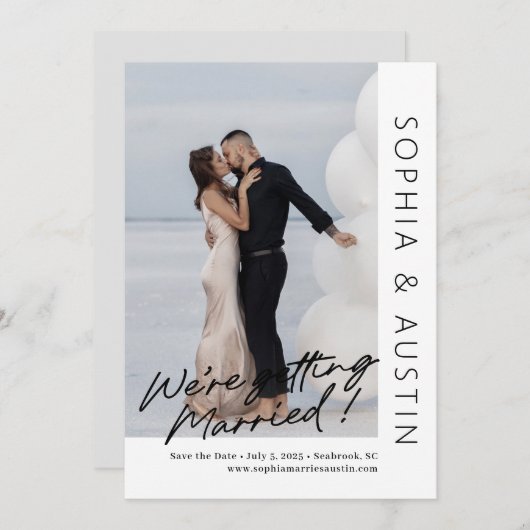 シンプル注記の編集可能な色日付カードの保存 シーズンカード (正面/裏面)