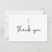 シンプル洗礼エレガントベビーサンキューカード サンキューカード (正面)