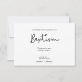シンプル洗礼エレガントベビーサンキューカード サンキューカード (裏面)