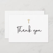 シンプル洗礼エレガントベビーサンキューカード サンキューカード (正面/裏面)