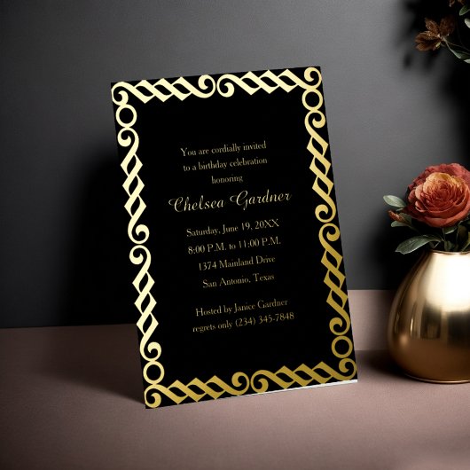 シンプル洗練ミニマルされた額縁 箔招待状
