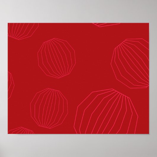 シンプル流れモダンクリスマスオーナメント ポスター (正面)