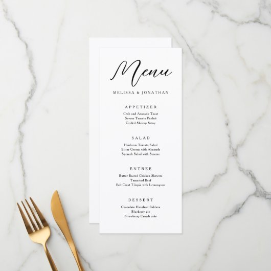 シンプル流モダン流す書結婚跡 メニュー (正面/裏面インサイチュ)