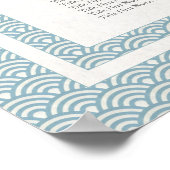 シンプル海の青と白の青海波の座席表 ポスター (角)