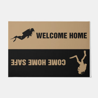 シンプル海デザイン ドアマット