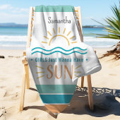 シンプル海波パーソナライズされた ビーチタオル