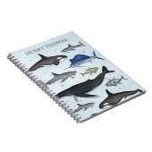 シンプル海海洋動物かわいい海お洒落へ ノートブック (右側)