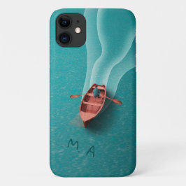 シンプル海船パーソナライズされた波 iPhone 11 ケース