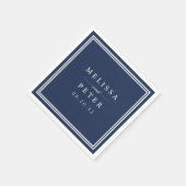 シンプル海軍とホワイト結婚ズ スタンダードカクテルナプキン (角)