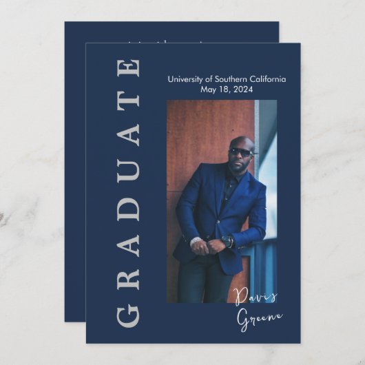 シンプル海軍の写真研究発表 招待状 (正面/裏面)