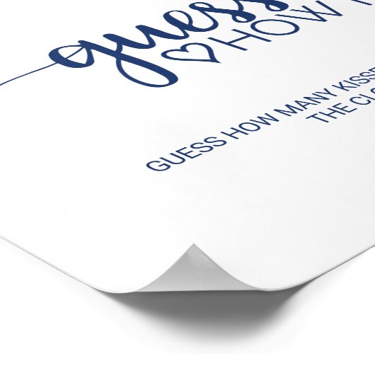 シンプル海軍の書道は何のサインを推測 ポスター (角)