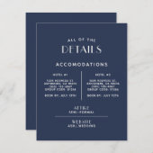 シンプル海軍ミニマルベージュ色結婚詳細囲い エンクロージャーカード (正面/裏面)