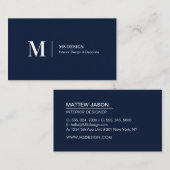 シンプル海軍モダンミニマリスト 名刺 (正面/裏面)